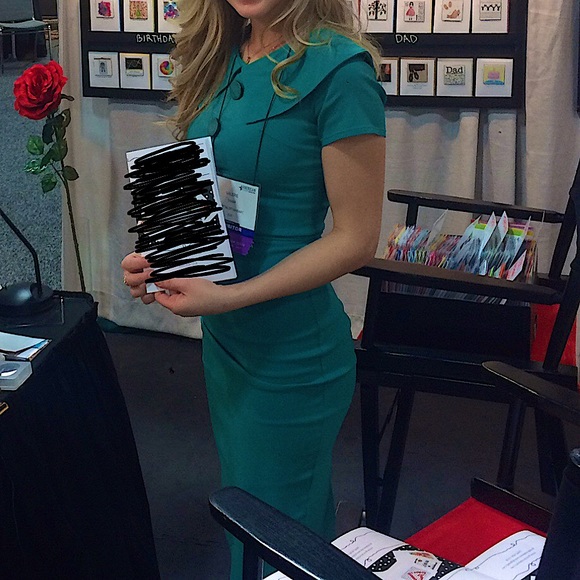 Bettie page teal green vintage style xs dress - Picture 4 of 4